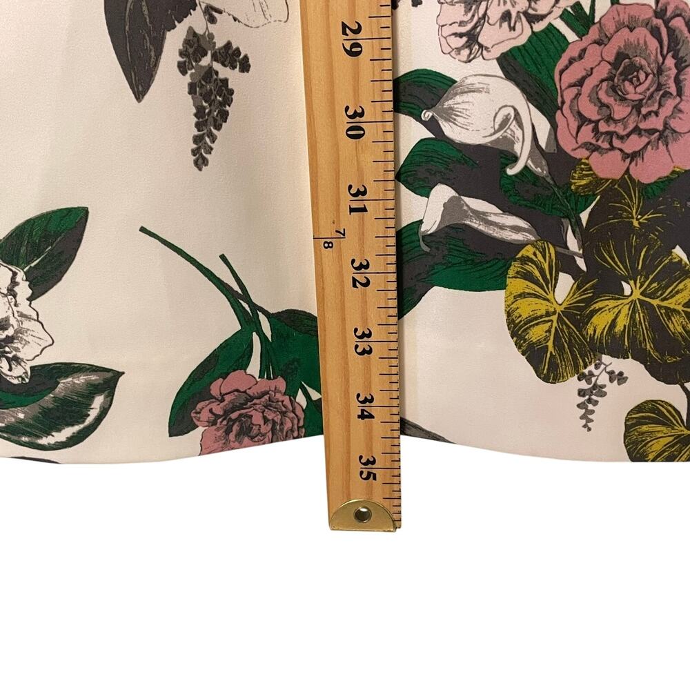 H&M Floral Sheath Cocktail Dress Beaded Detail Cutout Back Size 2 - Picture 5 of 7